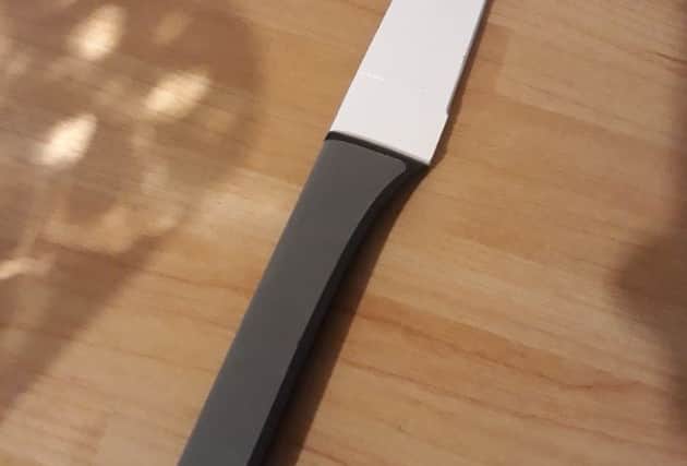 The knife used in the incident (Image: Northumbria Police)