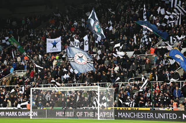 Wor Flags display ahead of Newcastle United’s Premier League clash with Manchester United.