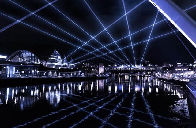 The lasers are lighting up the city tonight (Image: Newcastle City Council)