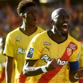 Lens’ Ivorian midfielder Seko Fofana celebrates scoring his team’s second goal during the French L1 football match between RC Lens and AS Saint-Etienne at Stade Bollaert-Delelis in Lens, northern France on August 15, 2021. 