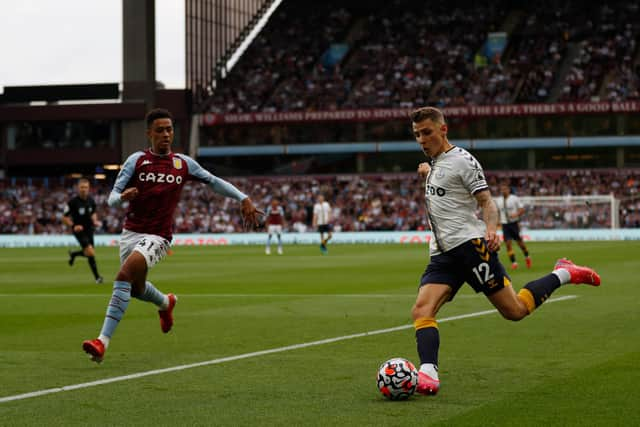 Lucas Digne in action for Everton. Picture: ADRIAN DENNIS/AFP via Getty Images