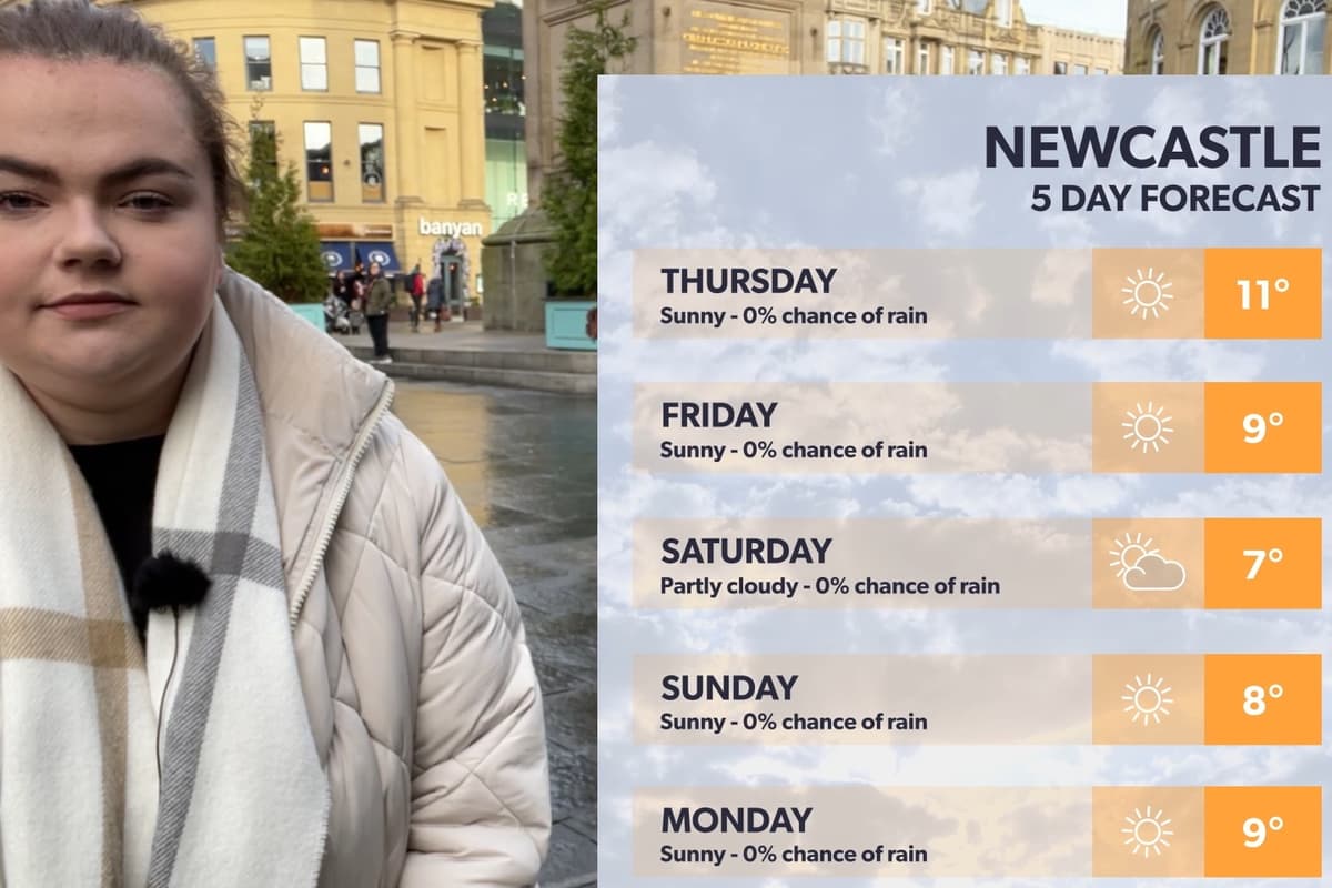 What’s the weather going to be like in Newcastle on Thursday?