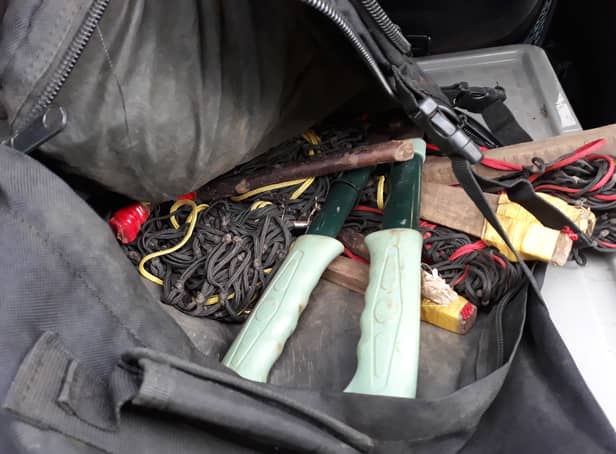 <p>Tools recovered by police</p>