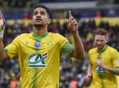 Nantes’ French midfielder Ludovic Blas celebrates his goal during the French Cup  round-of 32 football match between Nantes (FC Nantes) and  Vitre (AS Vitre) at La Beaujoire Stadium, western France on January 2, 2022