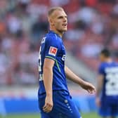 Mitchel Bakker of Bayer 04 Leverkusen looks on during the Bundesliga match between VfB Stuttgart and Bayer 04 Leverkusen at Mercedes-Benz Arena on September 19, 2021 in Stuttgart, Germany. 
