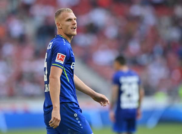 Mitchel Bakker of Bayer 04 Leverkusen looks on during the Bundesliga match between VfB Stuttgart and Bayer 04 Leverkusen at Mercedes-Benz Arena on September 19, 2021 in Stuttgart, Germany. 