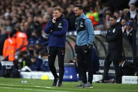 Newcastle United head coach Eddie Howe and assistant coach Jason Tindall. 