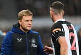Newcastle United head coach Eddie Howe and defender Ciaran Clark. 