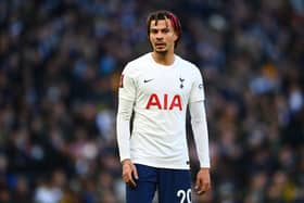 Dele Alli of Tottenham Hotspur looks on during the Emirates FA Cup Third Round match between Tottenham Hotspur and Morecambe at Tottenham Hotspur Stadium on January 09, 2022 in London, England.