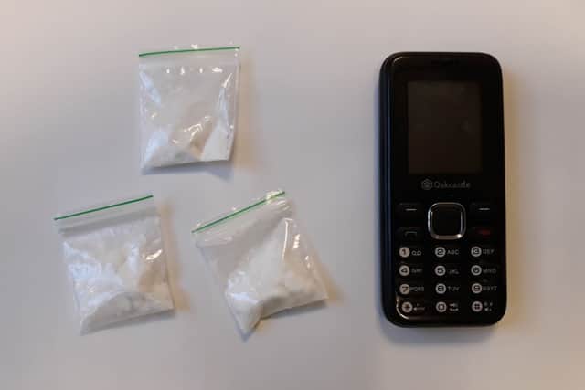 Suspected drugs and a phone were found on the suspect (Image: Northumbria Police)
