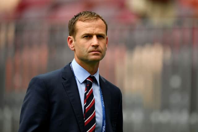 England FA Director of Elite Development, Dan Ashworth looks on during a pitch inspection prior to the 2018 FIFA World Cup Russia Semi Final match between England and Croatia at Luzhniki Stadium on July 11, 2018 in Moscow, Russia.  