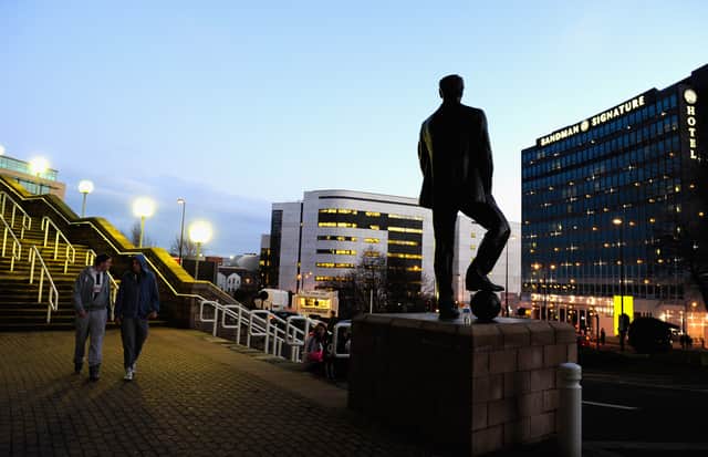 The statue is moving next to the Sir Bobby Robson statue (Image: Getty Images)
