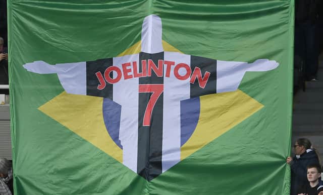 Newcastle United fans have their very own flag for Joelinton. 