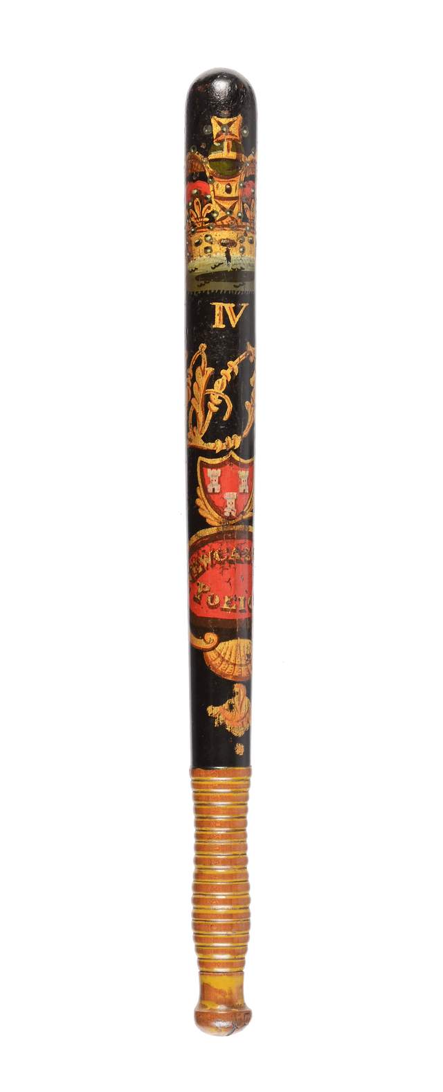 You can make out the word ‘Newcastle’ on the truncheon