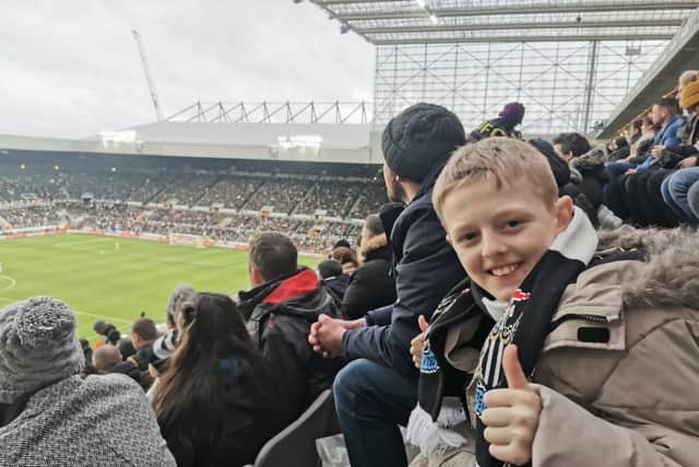 Alfie went to the game on Sunday