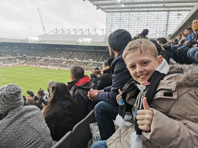 Alfie went to the game on Sunday