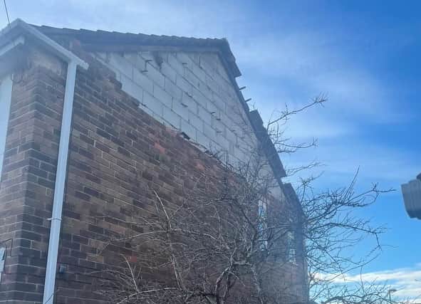 Picture of a damaged roof in Newcastle