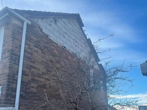 Picture of a damaged roof in Newcastle
