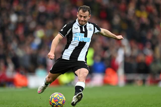Ryan Fraser could miss Newcastle’s trip to west London on Saturday after limping off against West Ham. Credit: Getty. 