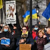 Protesters in London as Ukraine is invaded by Russia (Image: Getty Images)