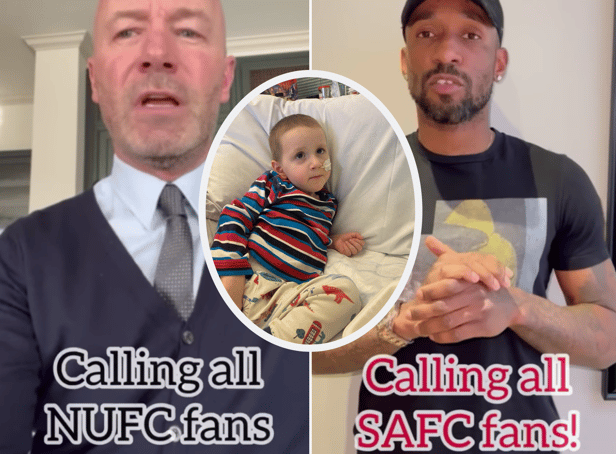 <p>Alan Shearer and Jermaine Defoe have supported the fundraiser (Image: Facebook @roccosfight1)</p>