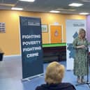 PCC Kim McGuinness speaking at today’s event