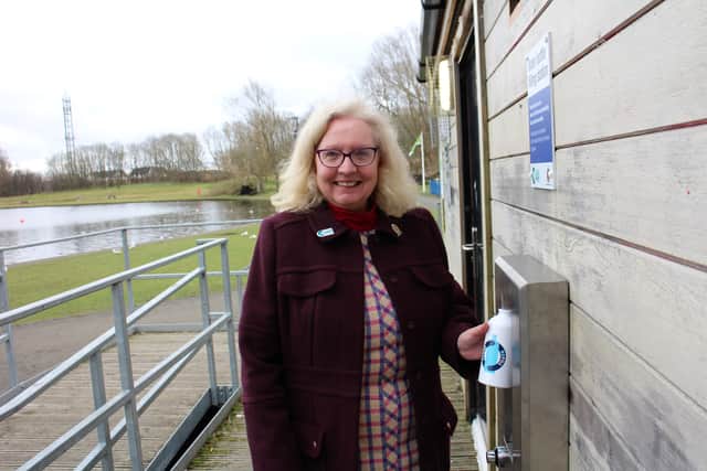 Killingworth Water Fountain Cllr Sandra Graham cabinet member for Environment