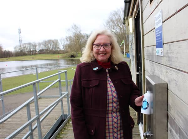 Killingworth Water Fountain Cllr Sandra Graham cabinet member for Environment