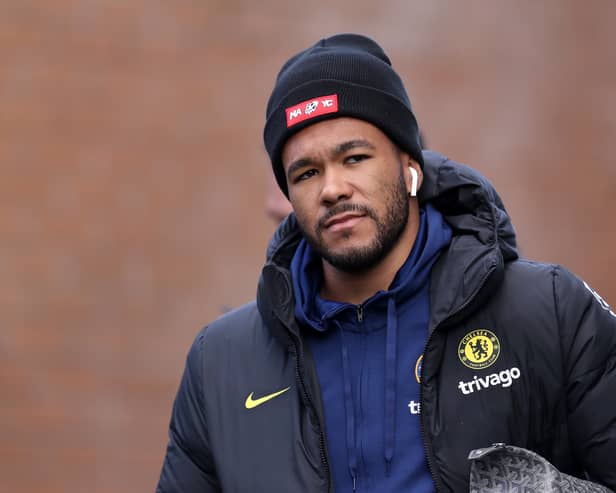  Reece James of Chelsea arrives at the stadium prior to the Premier League match (Photo by Lewis Storey/Getty Images)