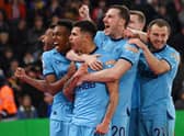 Newcastle United celebrate Bruno Guimaraes’ goal in their 2-1 win over Southampton.