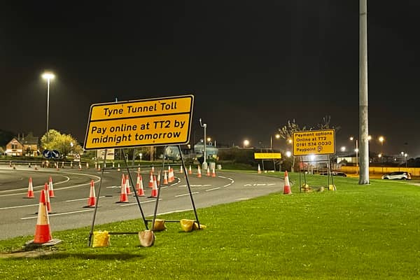 Signage on the Tyne Tunnel (Image: TT2)