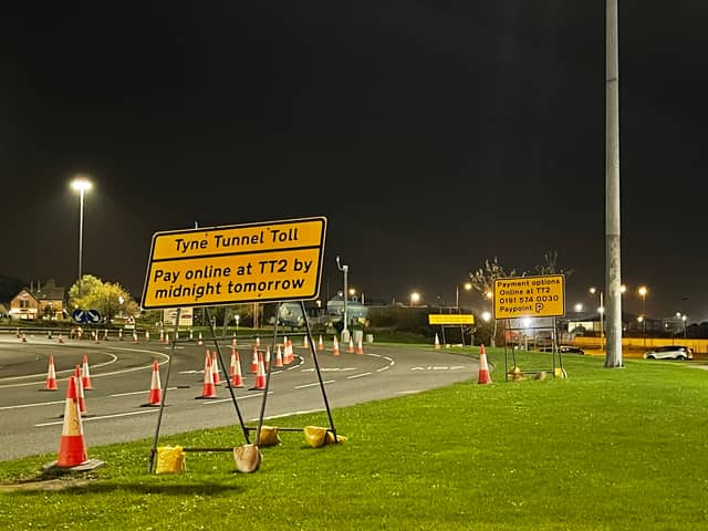 Signage on the Tyne Tunnel (Image: TT2)