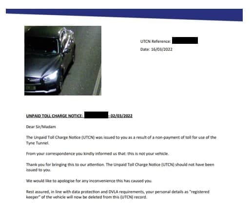 A letter received by Ms Dodds