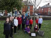 North Tyneside Elected Mayor Norma Redfearn CBE with children at Richardson Dees Park, Wallsend.