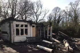 A 100-year-old bowling clubhouse was severely damaged and two suspects have been identified after a community appeal