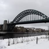 Snow settles on Newcastle Quayside in January 2013.