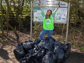 Vicky Pattinson was on hand to help out with litter picking efforts in Newcastle