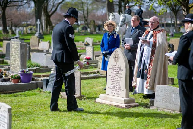 A new headstone has been put in place