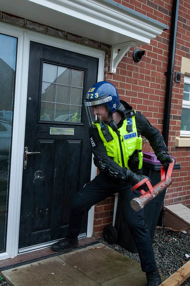 Police carried out a series of warranted raids on suspected drug dealers, arresting nine