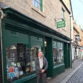 Colin Youngman outside Cogito in Hexham, where his books are sold