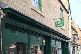 Colin Youngman outside Cogito in Hexham, where his books are sold