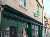 Colin Youngman outside Cogito in Hexham, where his books are sold