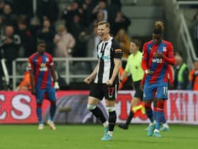 Krafth celebrates Newcastle’s win over Crystal Palace after getting the better of Zaha all night