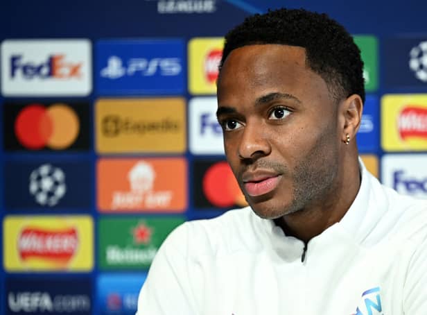<p>Raheem Sterling spoke to the media ahead of Manchester City vs Real Madrid. Credit: Getty.</p>