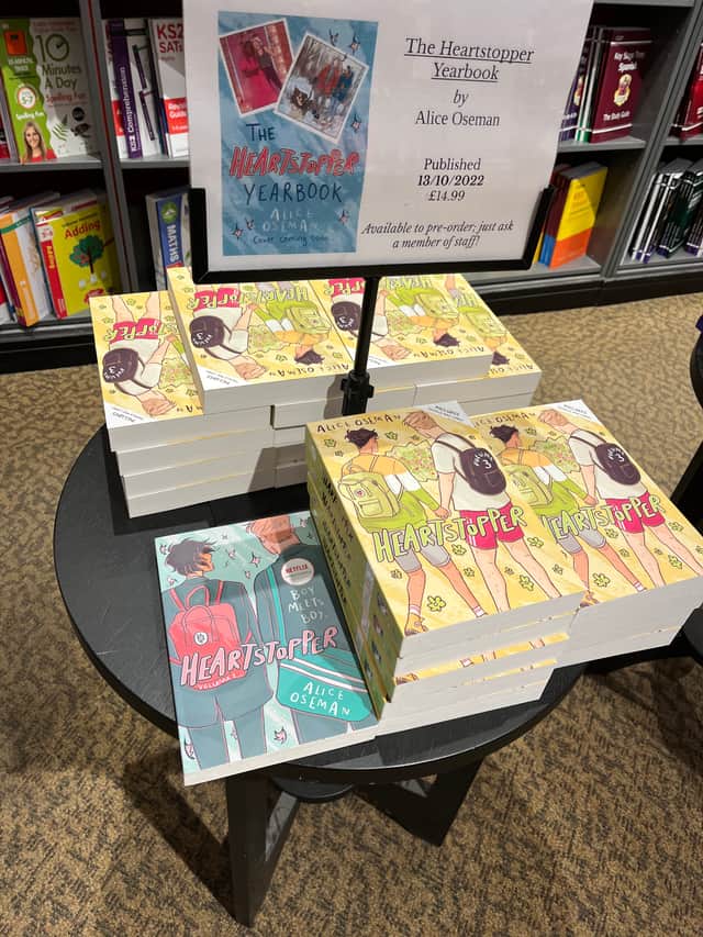 Heartstopper books in Waterstones, Newcastle