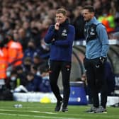 Newcastle United head coach Eddie Howe and assistant coach Jason Tindall. 