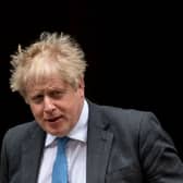British Prime Minister, Boris Johnson, leaves Downing Street to attend Prime Ministers Questions at the House of Parliament on April 27, 2022 in London, England. (Photo by Chris J Ratcliffe/Getty Images)
