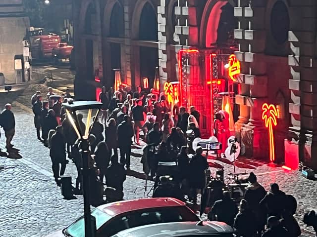 It looked like some sort of club scene was being shot