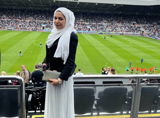 <p>Shareen Qureshi watched Newcastle United play Liverpool</p>