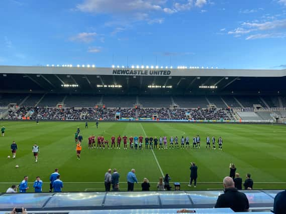 Newcastle United under-23s in Northumberland Senior Cup final action. 